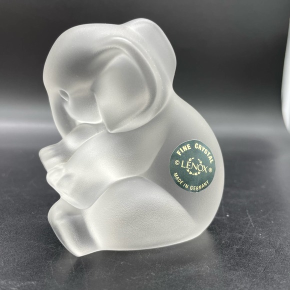 Lenox Frosted Crystal Elephant Figurine Sitting Made in Germany - Picture 4 of 8